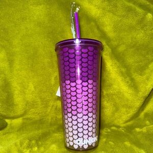 💞💕 Dunkin Donuts 2025 Valentines Day Purple Hearts Tumbler 💞💕